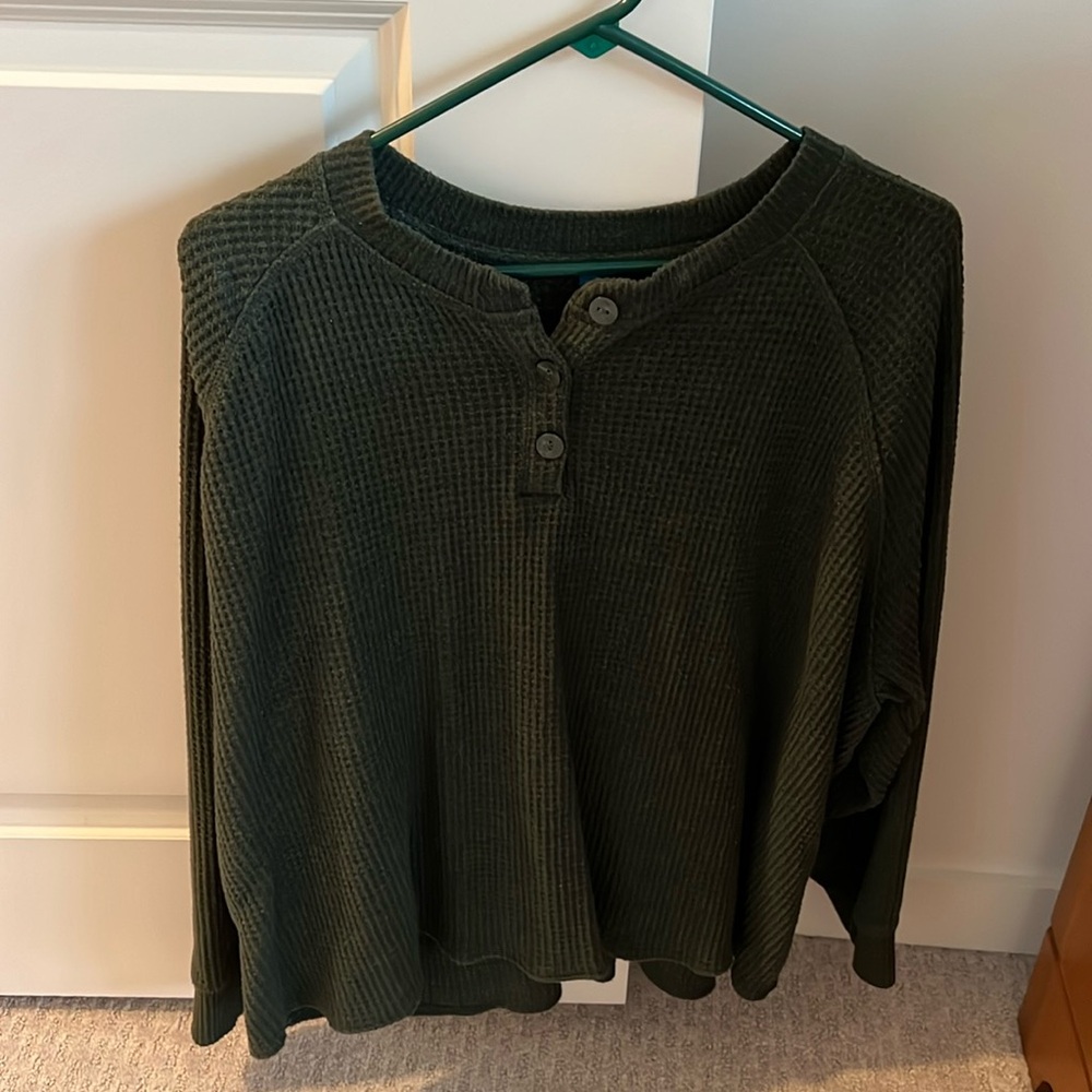 Women Old Navy Green Henley